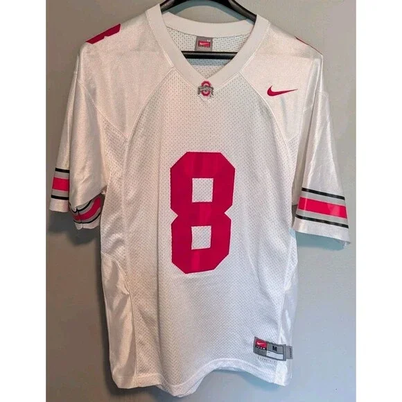 Y2K Ohio State Buckeyes Football White Jersey Mens Size Medium #8 Nike