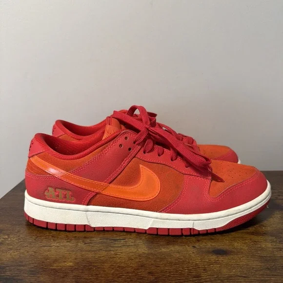 Nike Dunk Low ATL University Red/Bright Crimson Suede Low Top FD0724-657, Sz 9.5