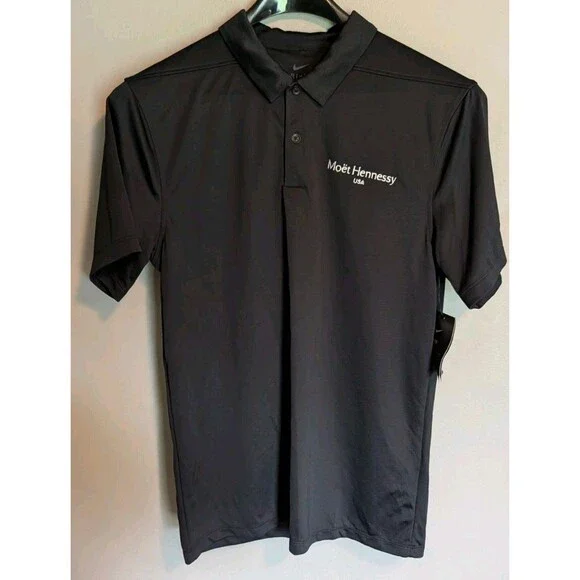 Moet Hennessy USA Nike Dri-Fit Black Short Sleeve Polo Golf Shirt Mens Small NWT