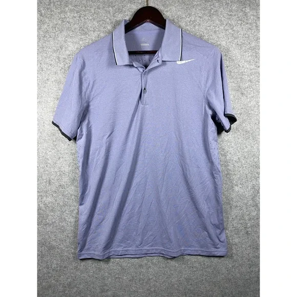 Nike Dri-FIT Mens Golf Polo Shirt Purple Laser Cut Vent 596548-515 Large