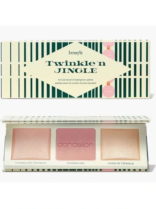 BENEFIT COSMETICS Twinkle ‘n Jingle Blush & Highlighter Palette Ltd Ed. $101 NIB