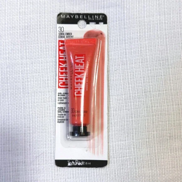 Maybelline‎ Cheek Heat Gel Cream Blush Coral Ember 30 Dewy Finish Lightweight