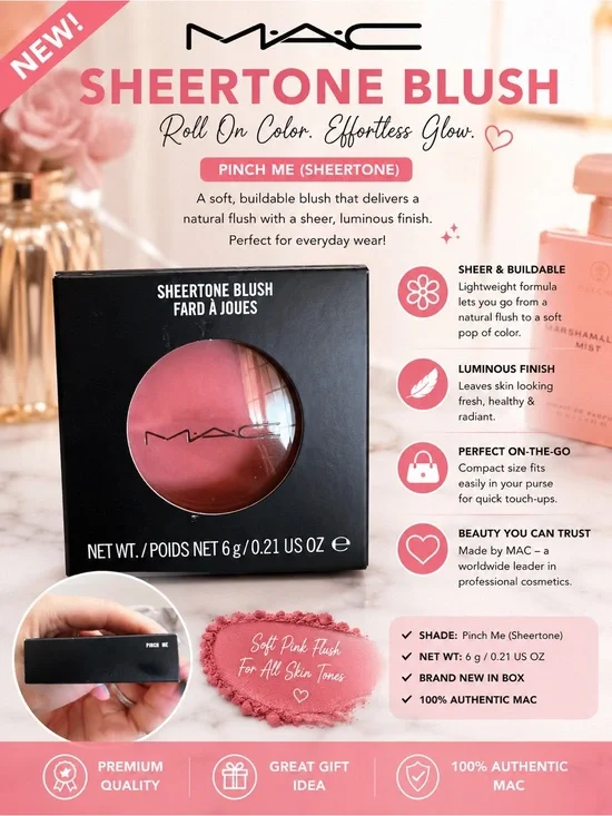 MAC Cosmetics Sheertone Blush - Pinch Me (Soft Pink)