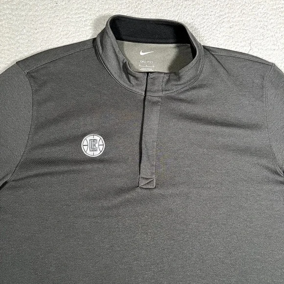 Nike Shirt Mens XL Gray Los‎ Angeles Clippers 1/4 Zip Pullover Running Casual