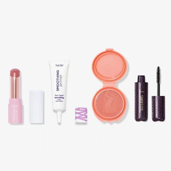 TARTE 4p Blush, Lip Balm, Mascara, Primer NIP Sealed $60 Travel Sizes