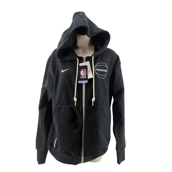 Nike Full Zip Warriors Basketball Hoodie Embordered Mens Small