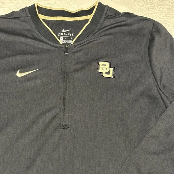 Nike Baylor University Bears Baseball 1/4 Zip Pullover Men's Size L Dri Fit EUC