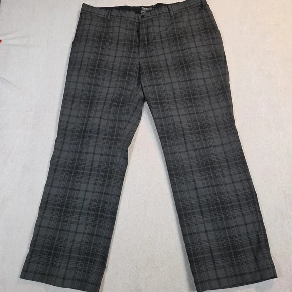NIKE GOLF Men's Tour Performance Dri-Fit Plaid Golf Pants Gray & Charcoal 40X30