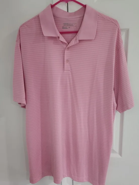 Nike Men's Golf Light Pink Striped Polo