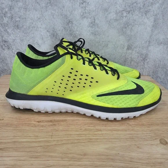 Nike FS Lite Trainer 2 Running Shoe Mens 13 Volt Neon Black White 615972-700