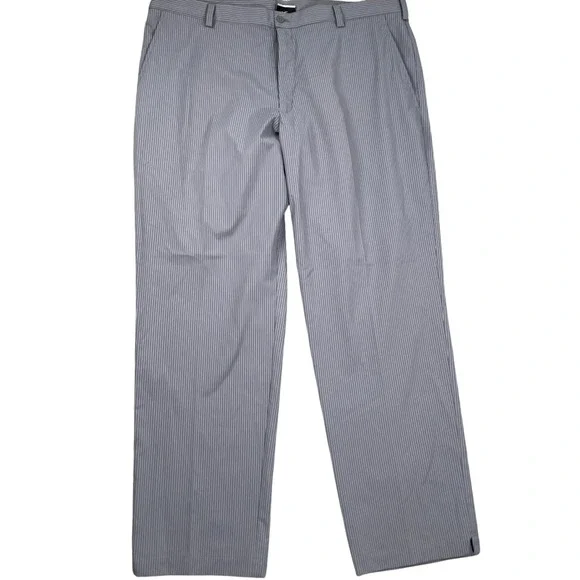 Nike Golf Pants Men‎ 40W 32L Gray Stripe Dri-FIT Stretch Atheletic Trousers