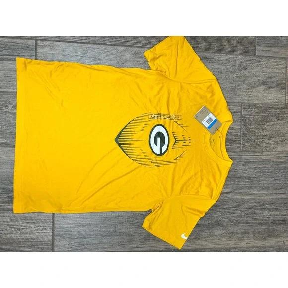 Nike NFL Green Bay Packers Football Graphic‎ T-Shirt Mens Medium Yellow