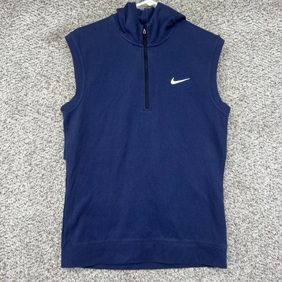 Nike Golf Tour‎ Sleeveless Hoodie 1/4 Zip Men's Size Small Navy Blue FQ8879-410