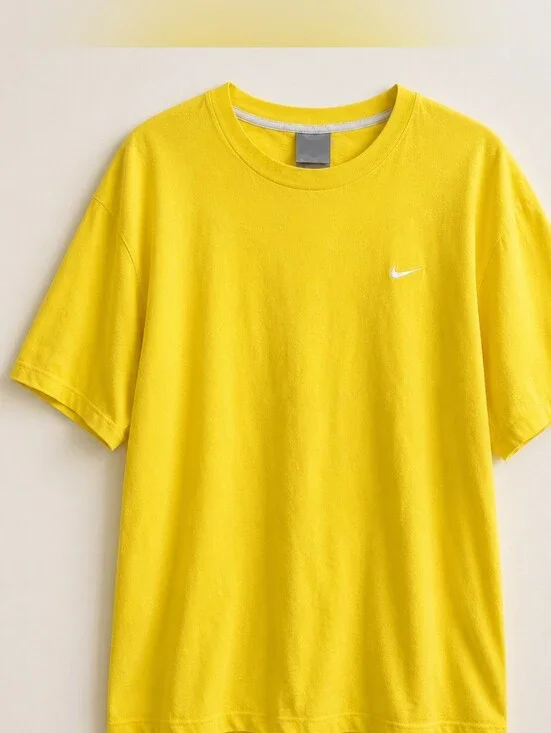 Nike Swoosh Men's XL Yellow Athletic Crewneck Tee Shirt