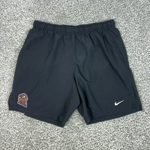 Virginia Tech Hokies Shorts Mens 2XL Black NCAA Nike Dri Fit Training Athletic