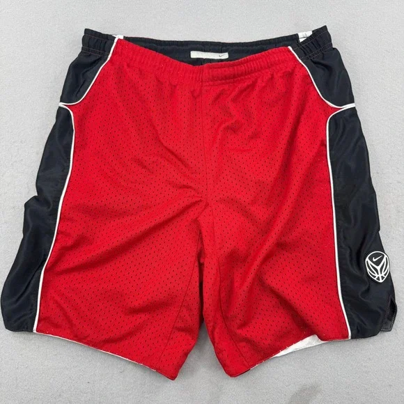 Vintage Y2K Nike Reversible Basketball Short Red/Black Heavy Mesh Men L Athletic