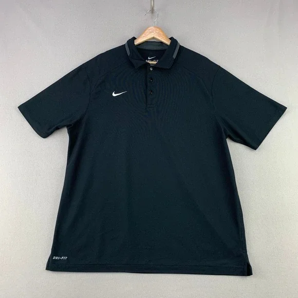 Nike Golf Victory Polo Shirt Mens Large Black Athletic Performance Short Sleeve