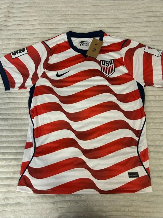Nike USA Red & White Wavy Football Jersey