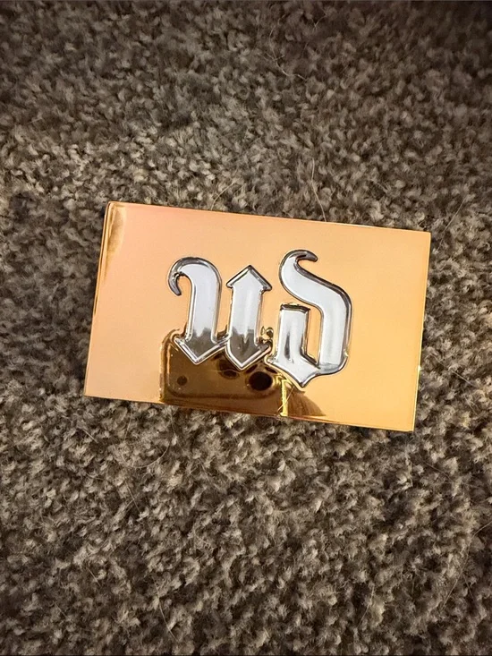 Urban Decay Gold Makeup Blush Compact with Silver Logo
