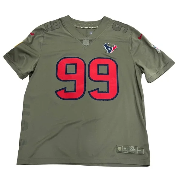 Nike Houston Texans JJ Watt 99 Salute to Service Jersey Mens XL‎ Olive Green NFL