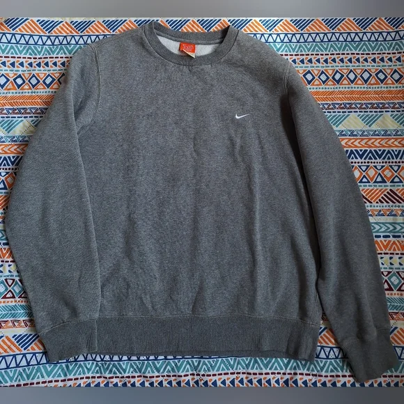 Vintage Nike Athletic Dept Grey Mini Swoosh Sweatshirt Men's L Crewneck Pullover
