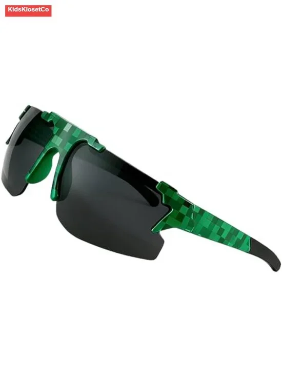 Kids Pixelated Gamer Sunglasses Boys Girls Ages 3-10 Cool 8-Bit Style Polarized