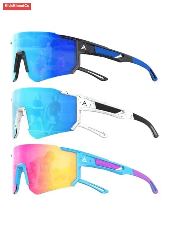 3pk Youth Baseball Sunglasses UV400 Protection Sports Shades for Boys Girls