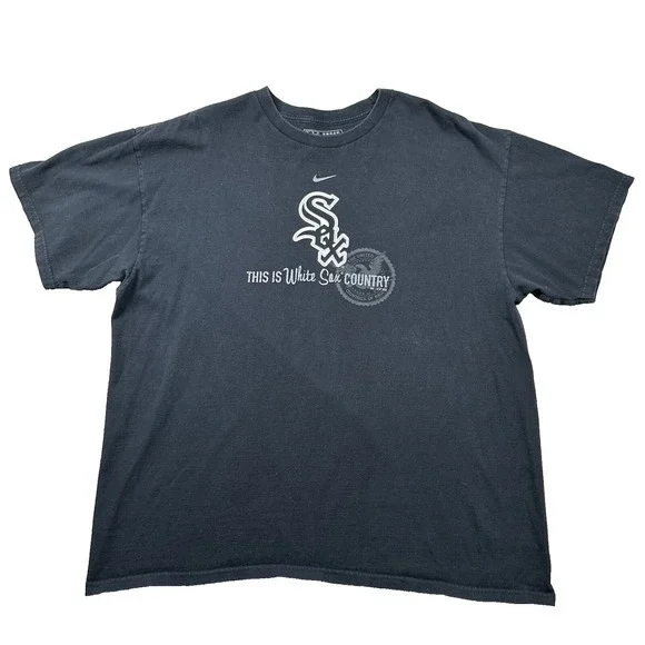 Nike Team White Sox Shirt Mens XL Baseball Chicago Country Map Center Check Y2K