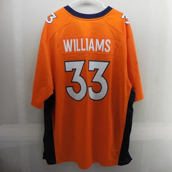Nike Denver Broncos‎ Javonte Williams 33 NFL Jersey Orange Mens XXL On Field