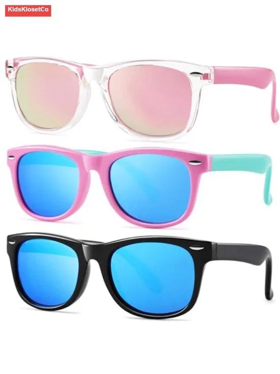 Kids Polarized Sunglasses with Flexible TPEE Frame