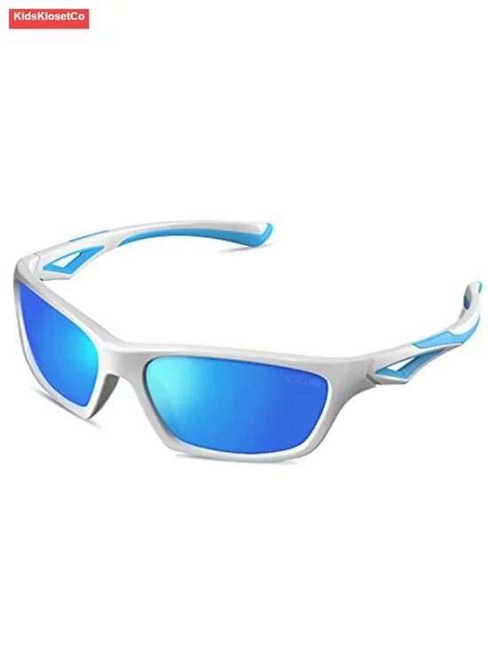 Kids Polarized Sunglasses TPEE Unbreakable Frame Sports Baseball Beach Cycling