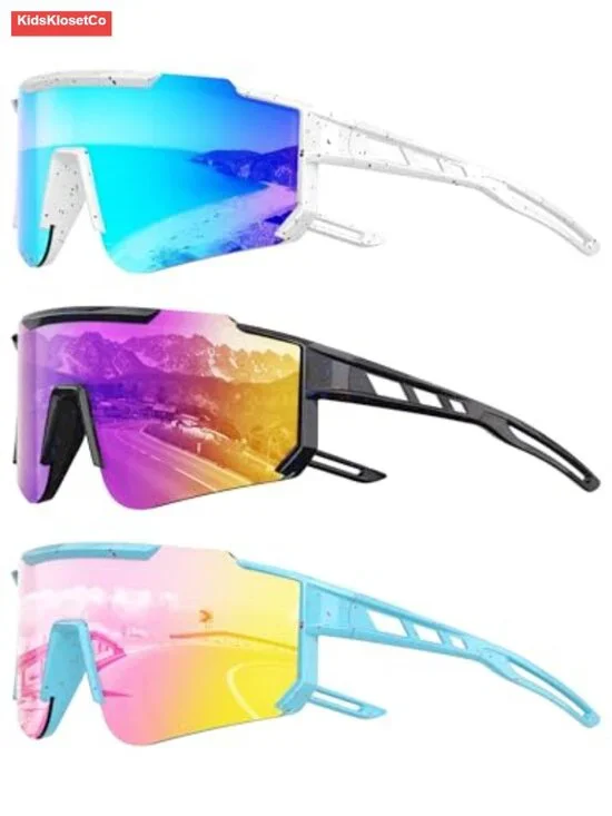 Youth Polarized Sports Sunglasses with UV Protection - Wraparound Baseball