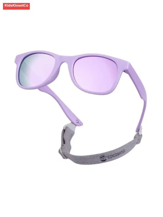 Polarized Kids Sunglasses with Strap Flexible Frame Soft Silicone Nose Pads