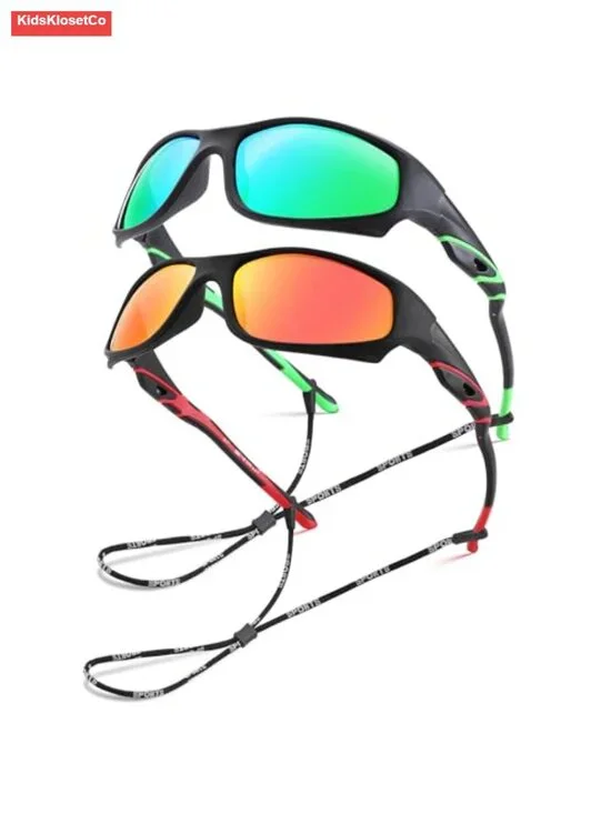 Unbreakable Flexible Polarized Sports Sunglasses with Strap for Youth Baseball