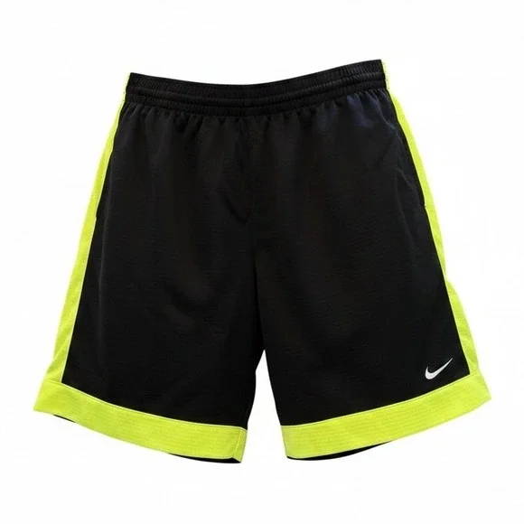 Nike Mens Black Athletic Shorts Neon Yellow Volt Trim XXL Basketball Training