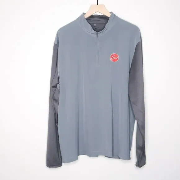 Nike Mens Hoover Sweater Size XL Gray Dri-Fit Quarter‎ Zip Pullover Lightweight