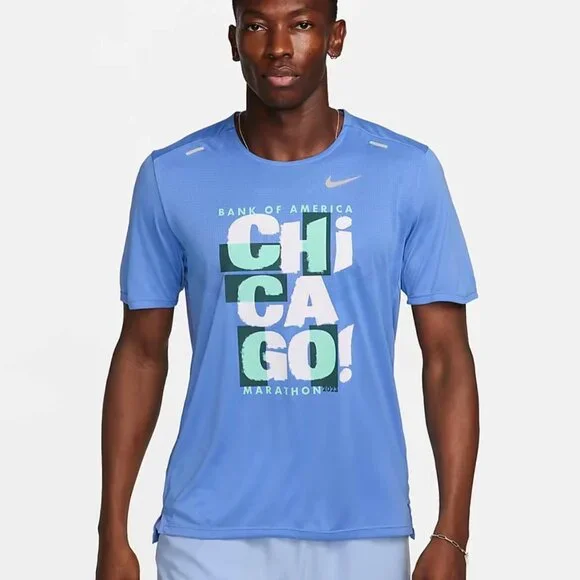 NWT BOA Nike Chicago Marathon 2023 Rise 365 Running Shirt top FD2689-450 SMALL