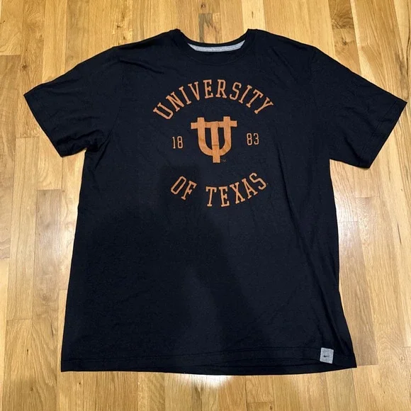 Nike University‎ of Texas Longhorns T-Shirt Mens 2XL Black Orange Logo