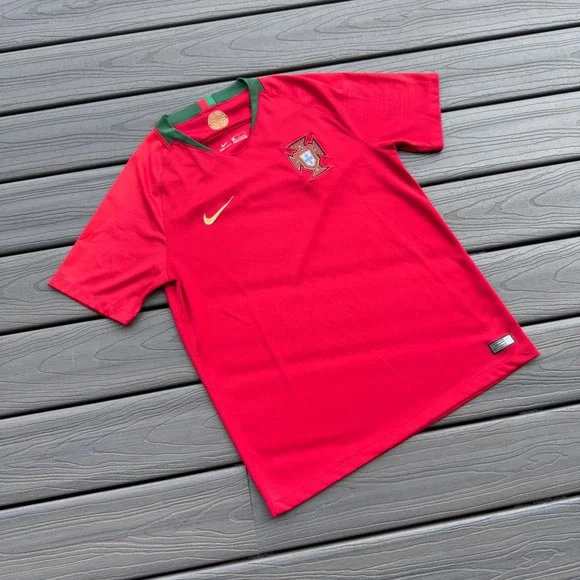 Modern 2018 Nike Authentic Swoosh Portugal Soccer Jersey Short Sleeve Tee Shirt