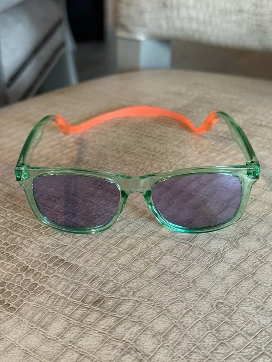 Baby Translucent Green Sunglasses with Orange straps