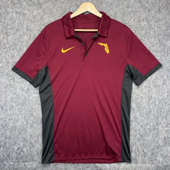 Florida State Seminloes Nike Polo Shirt Men's Small‎ FSU Maroon