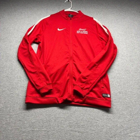 Nike Dri-FIT Budweiser Track Jacket Mens‎ Large Red Full Zip Soccer Authentic L