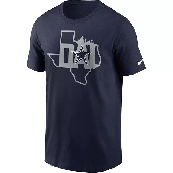Nike Dallas Cowboys NFL Local Skyline Short Sleeve Navy T-Shirt Men's Size Small