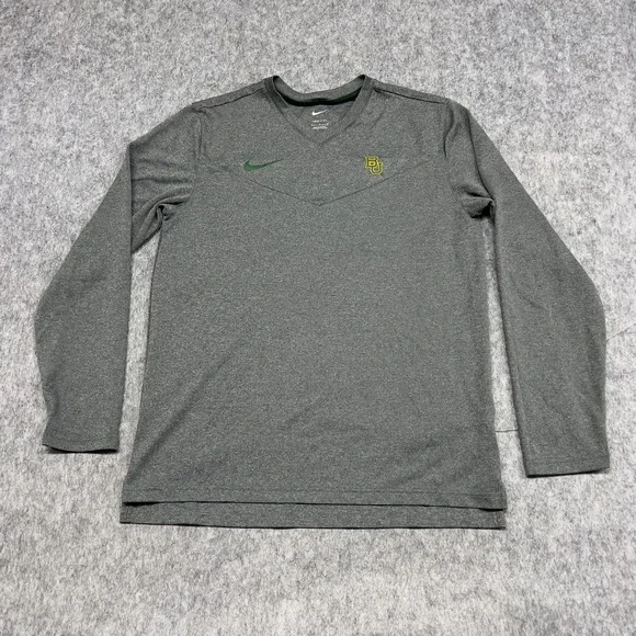 Baylor Bears Shirt Mens Medium NCAA Football Dri Fit Long Sleeve Nike On‎ Field