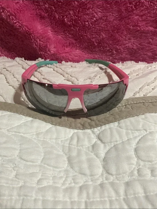 Kids Pink & Teal Wraparound Sunglasses - Youth Sport Shades