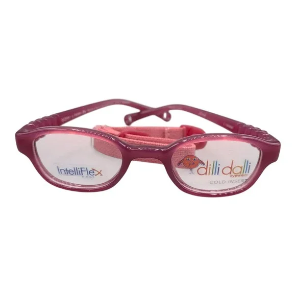 Dilli Dalli Peek-A-Boo Raspberry‎ Kids Eyeglasses Frames 32-15-100 IntelliFlex