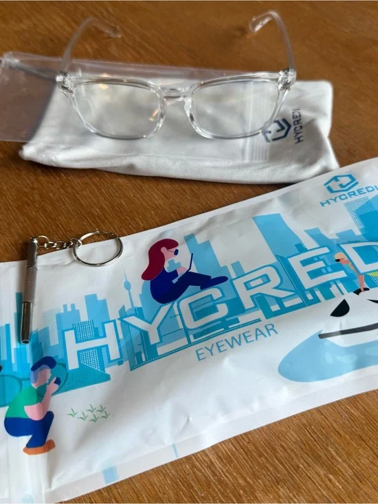 HYCREDI Clear Frame Eyeglasses - Transparent Youth Blue Light Glasses