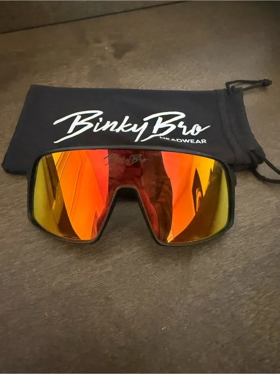 Toddler BinkyBro Mirrored Shield Sunglasses in Orange-Red