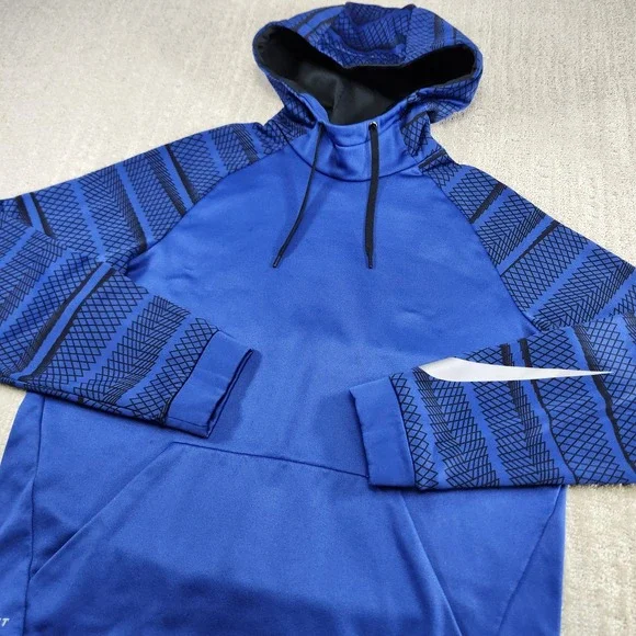 Nike‎ Tri Flow Hoodie Men Large Dri Fit Blue Training Athleisure Workout Tribal
