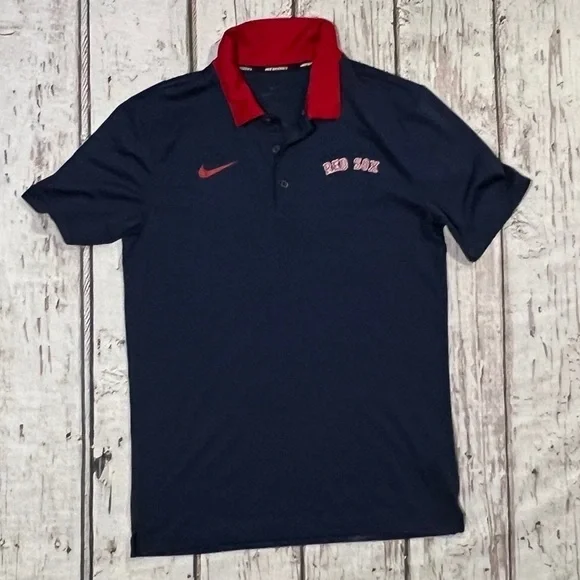 Boston Red Sox Nike Dri - Fit Polo Golf Basebal Sports Tennis Shirt